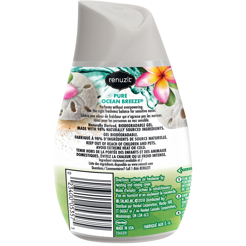 slide 2 of 2, Renuzit Natural Elements Pure Ocean Breeze Gel Air Freshener 7 oz, 7 oz