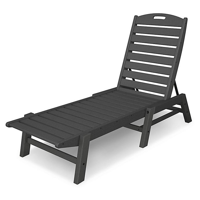 slide 1 of 1, POLYWOOD Nautical Stackable Chaise - Slate Grey, 1 ct