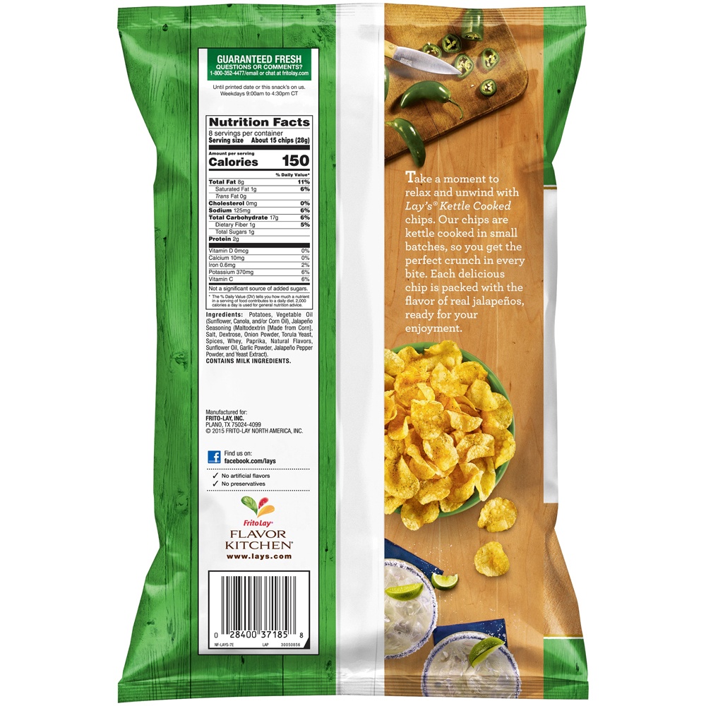 slide 2 of 4, Lay's Kettle Cooked Jalapeno Flavored Potato Chips, 