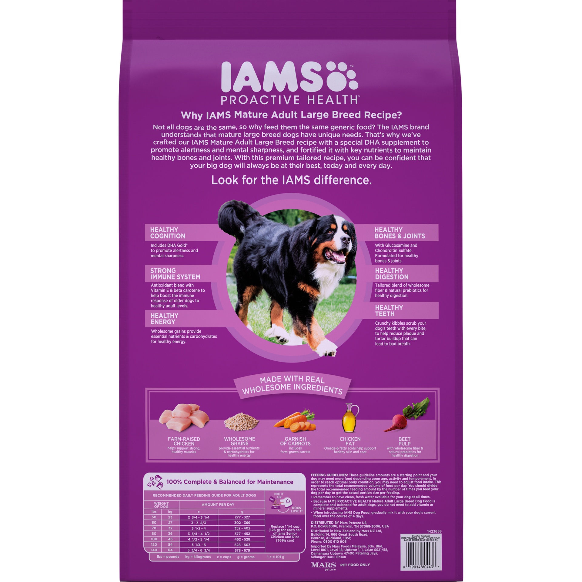 slide 6 of 9, IAMS Healthy Aging Adult Large Breed for Mature and Senior Dogs with Real Chicken Dry Dog Food - 15lbs, 15 lb