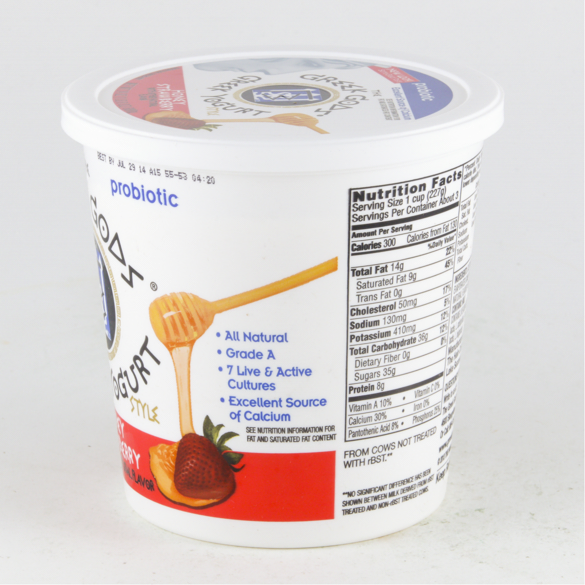 slide 2 of 4, The Greek Gods Honey Strawberry Greek Yogurt - 24oz, 24 oz