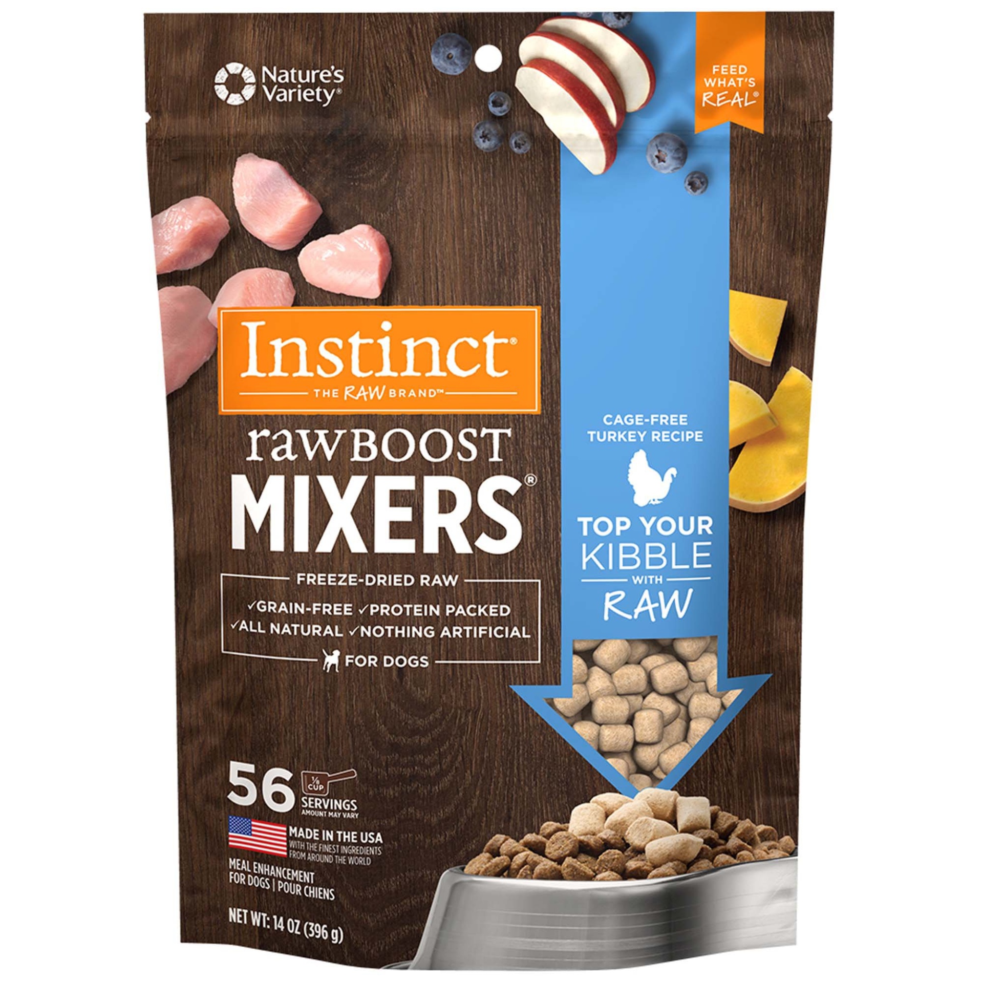 slide 1 of 1, Instinct Freeze Dried Raw Boost Mixers Grain Free Turkey All Natural Dog Food Topper by Nature's Variety, 14 oz