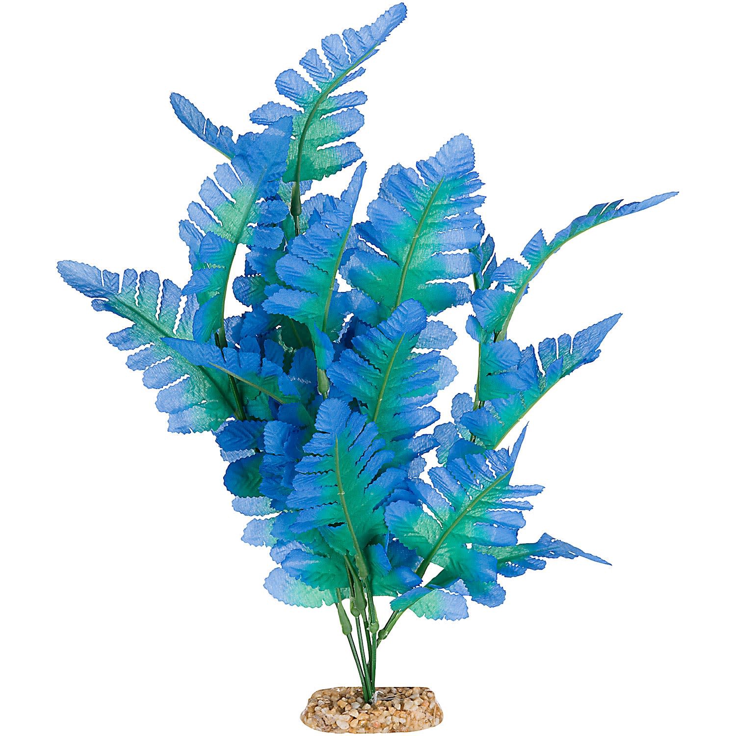 slide 1 of 1, Imagitarium Blue Fern Silk Aquarium Plant, LG