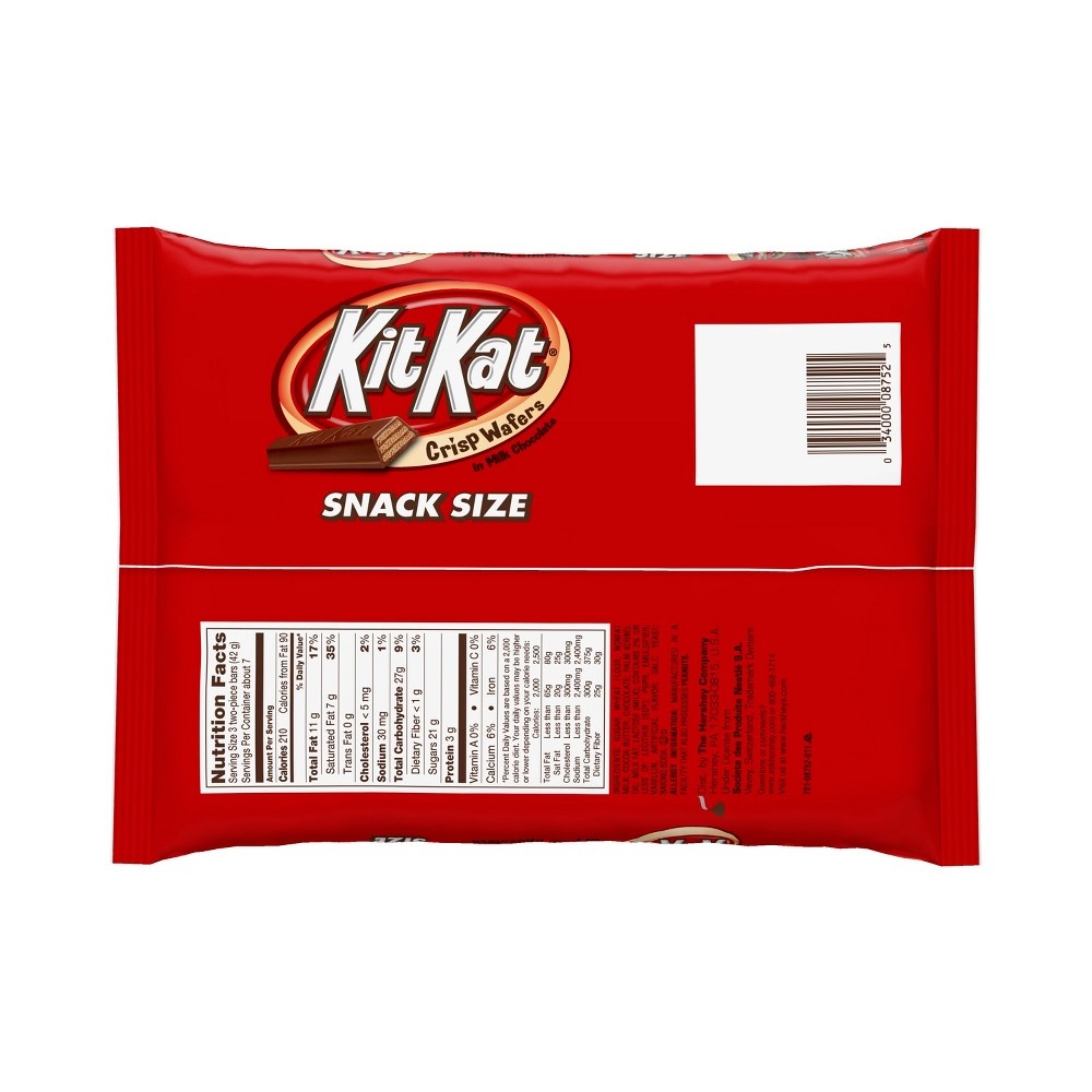 slide 7 of 7, KIT KAT Snack Size Candy Bars, 10.78 oz