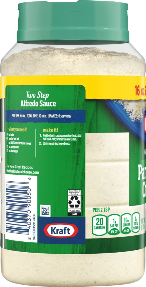 slide 3 of 4, Kraft Grated Parmesan Cheese Shaker Bottle, 16 oz