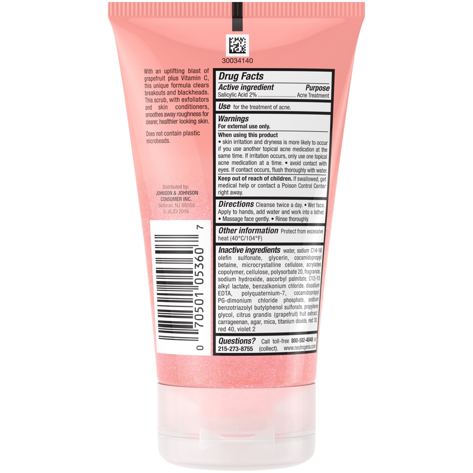 slide 3 of 6, Neutrogena Oil Free Pink Grapefruit Acne Face Wash with Vitamin C, 2% Salicylic Acid Acne Treatment, Gentle Foaming Vitamin C Facial Scrub to Treat & Prevent Breakouts, 4.2 oz
