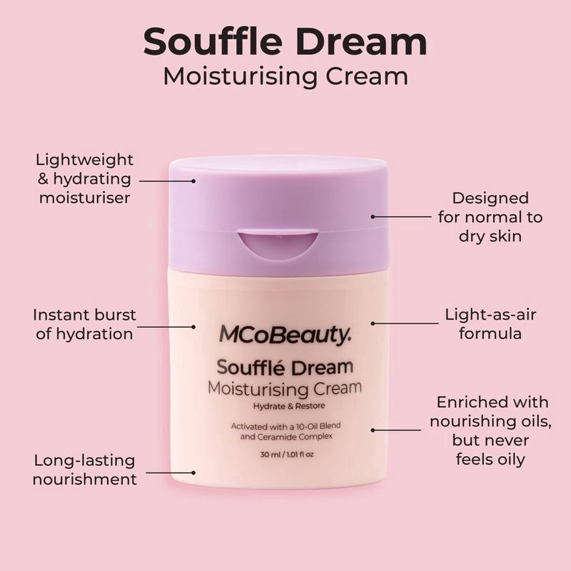 slide 5 of 9, MCoBeauty Souffle Dream Moisturising Cream - 1 fl oz, 1 fl oz