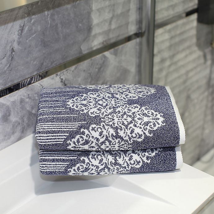 slide 2 of 3, Linum Home Textiles Gioia Turkish Cotton Bath Towels - Ocean Blue, 2 ct