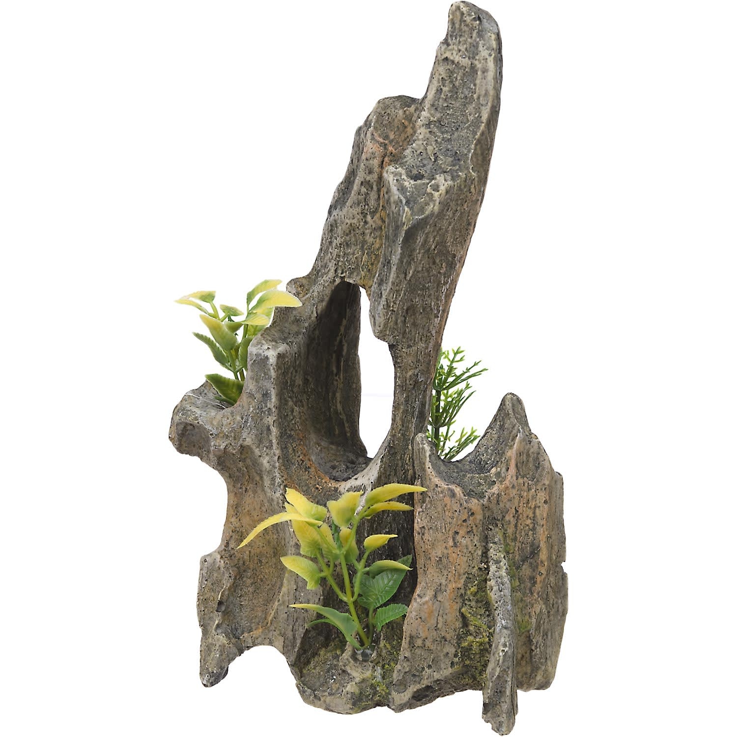slide 1 of 1, RockGarden Resin Driftwood Pinnacle with Plants, 1 ct