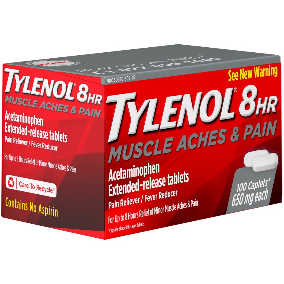 slide 2 of 6, Tylenol 8 Hour Muscle Aches & Pain Tablets - Acetaminophen - 100ct, 100 ct