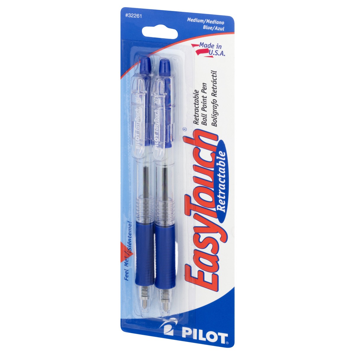 slide 10 of 10, EasyTouch Blue Medium Retractable Ball Point Pen 2 ea, 2 ct