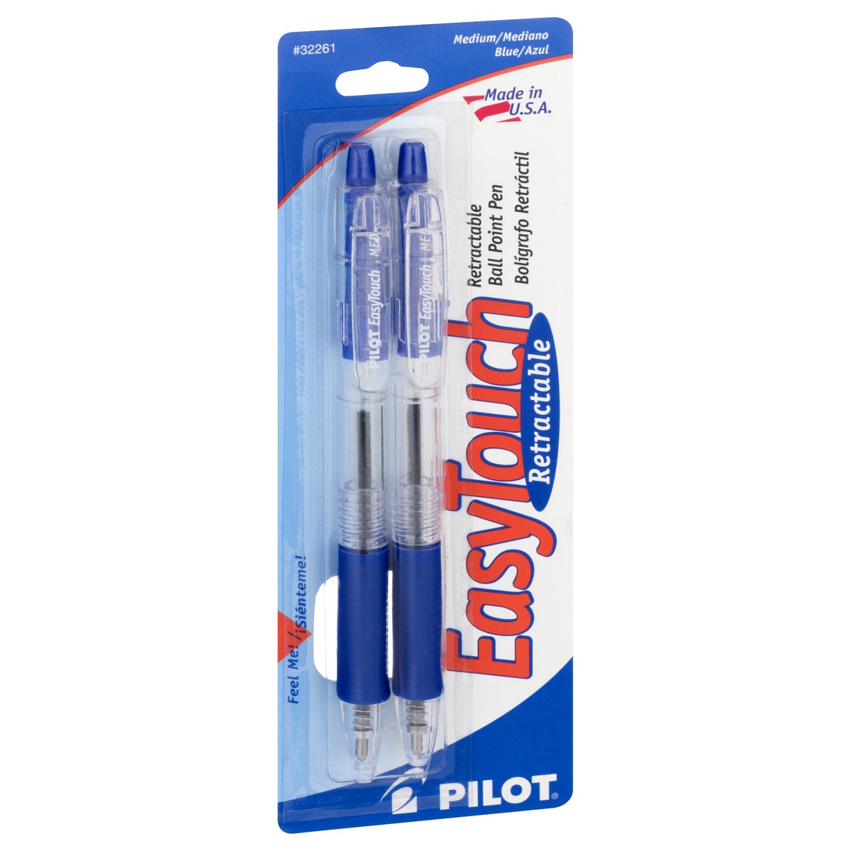 slide 4 of 10, EasyTouch Blue Medium Retractable Ball Point Pen 2 ea, 2 ct