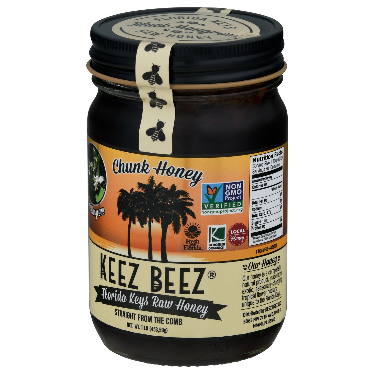 slide 3 of 4, Keez Beez Raw Honey Chunk, 16 oz