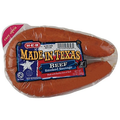 slide 1 of 1, Hill Country Fare Beef Smoked Sausage, 13 oz