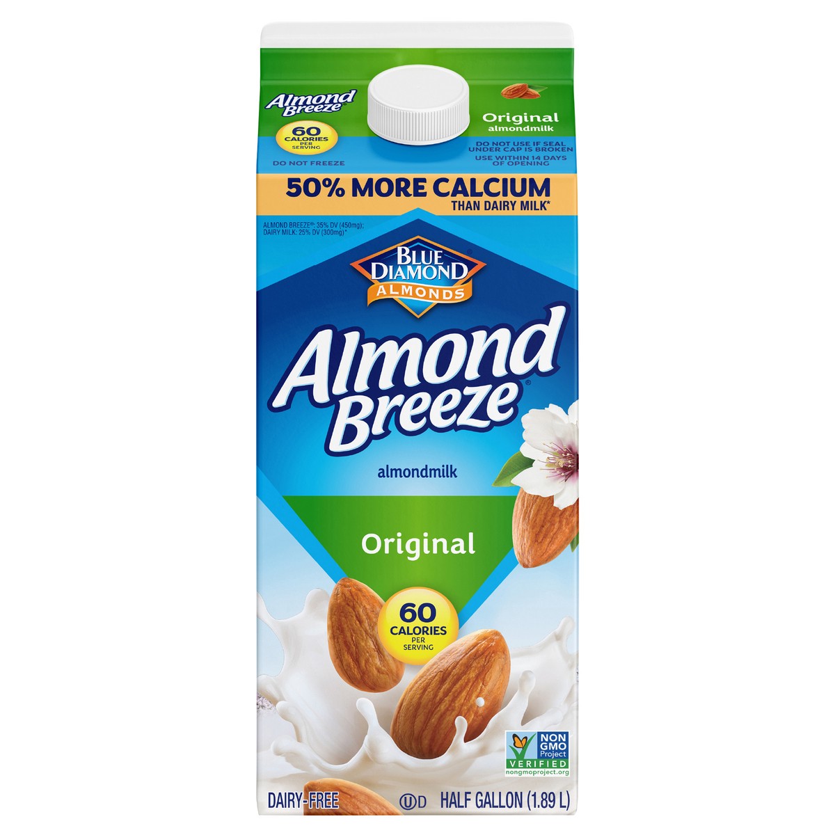 slide 1 of 14, Almond Breeze Original Almondmilk, 64 oz, 1/2 gal