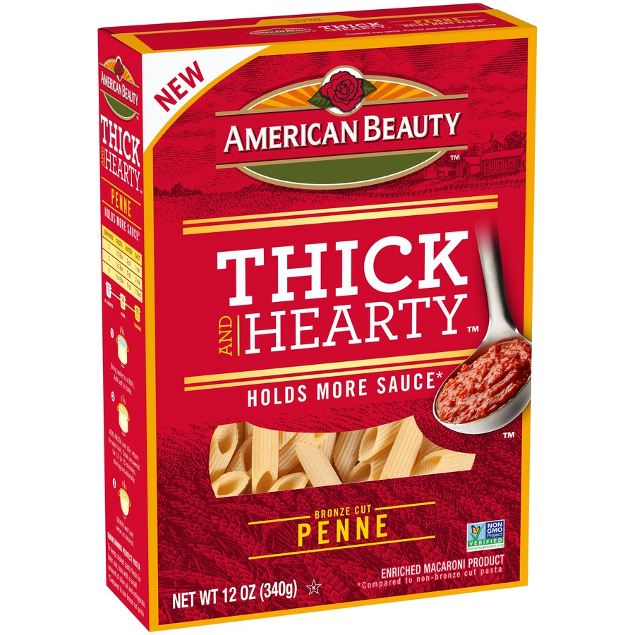 slide 2 of 8, American Beauty Thick And Hearty Penne Pasta, 12 oz