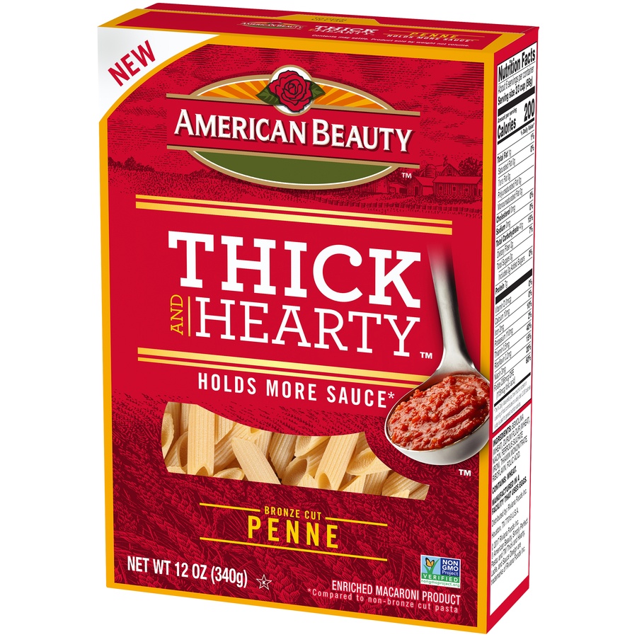 slide 3 of 8, American Beauty Thick And Hearty Penne Pasta, 12 oz