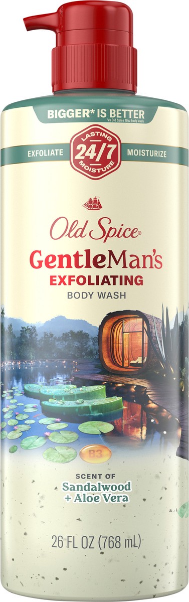 slide 7 of 8, Old Spice Men's Body Wash for Men, Sandalwood + Aloe Vera, 24/7 Shower Fresh, 18 oz, Exfoliation + Moisturization, 26oz, 26 fl oz