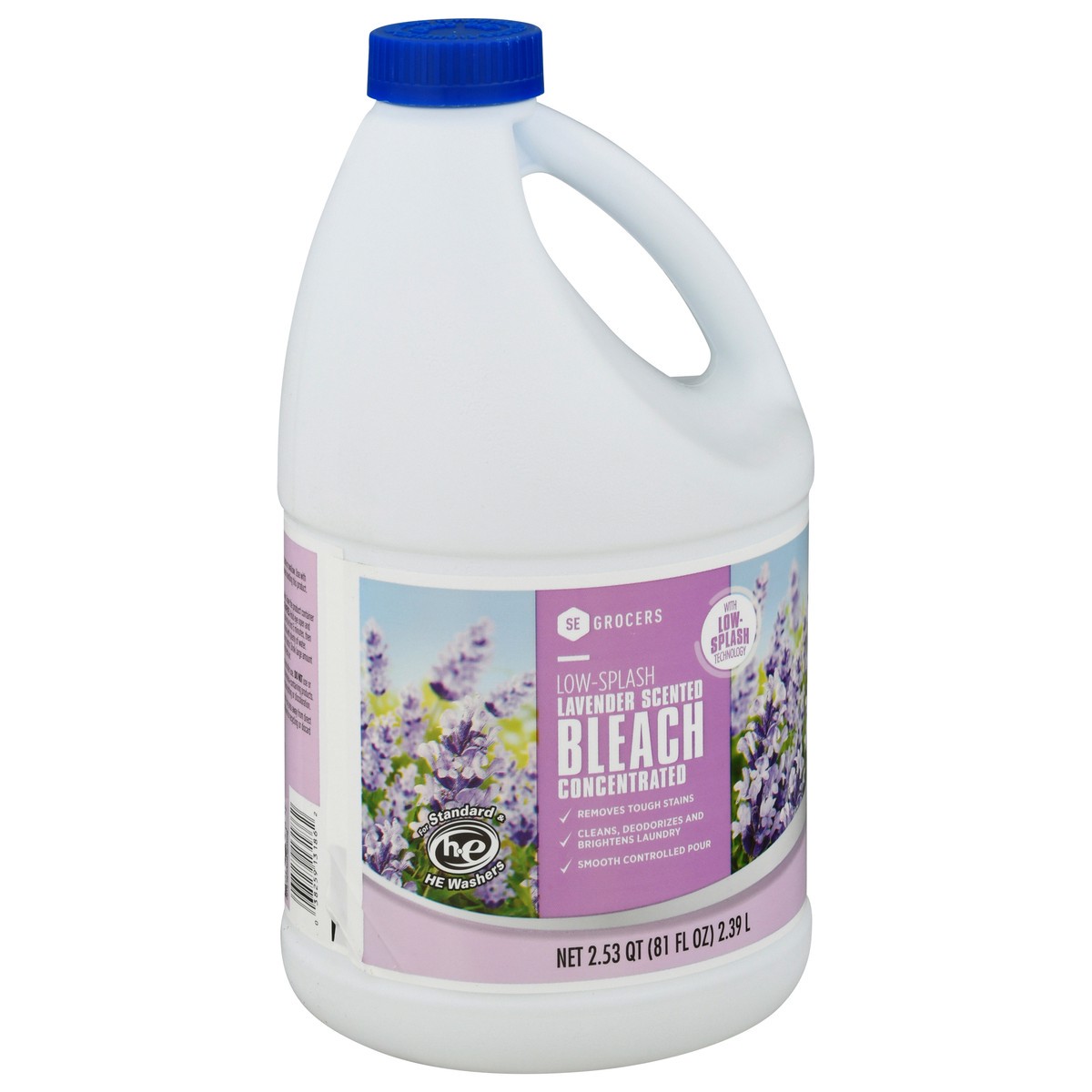 slide 11 of 11, SE Grocers Bleach Low-Splash Concentrated Lavender Scented, 81 oz