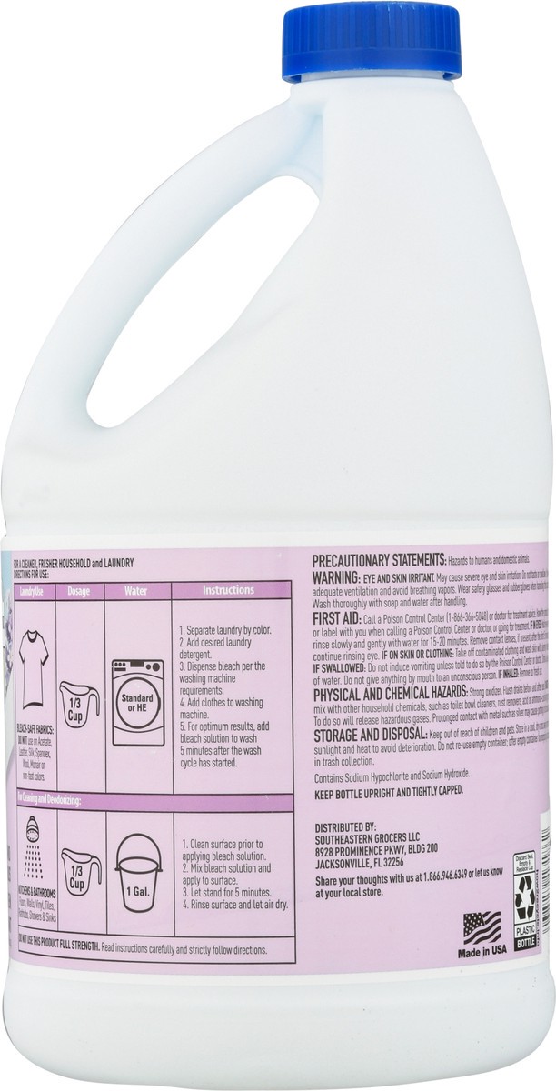 slide 6 of 11, SE Grocers Bleach Low-Splash Concentrated Lavender Scented, 81 oz