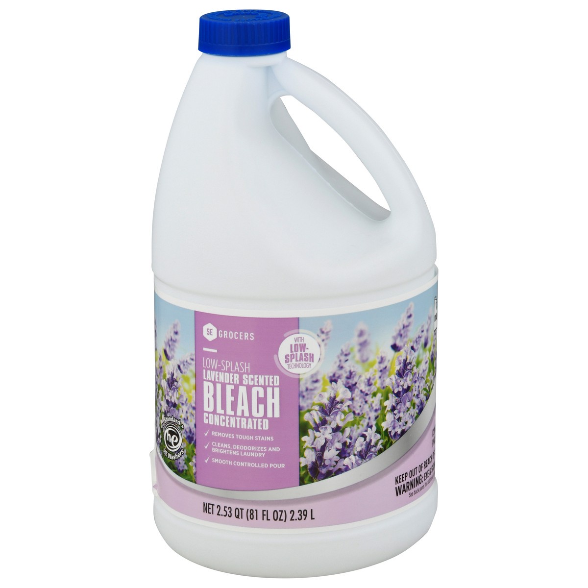 slide 2 of 11, SE Grocers Bleach Low-Splash Concentrated Lavender Scented, 81 oz