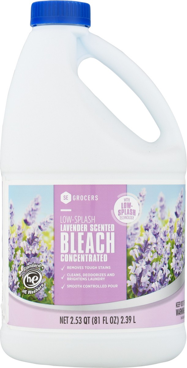 slide 1 of 11, SE Grocers Bleach Low-Splash Concentrated Lavender Scented, 81 oz