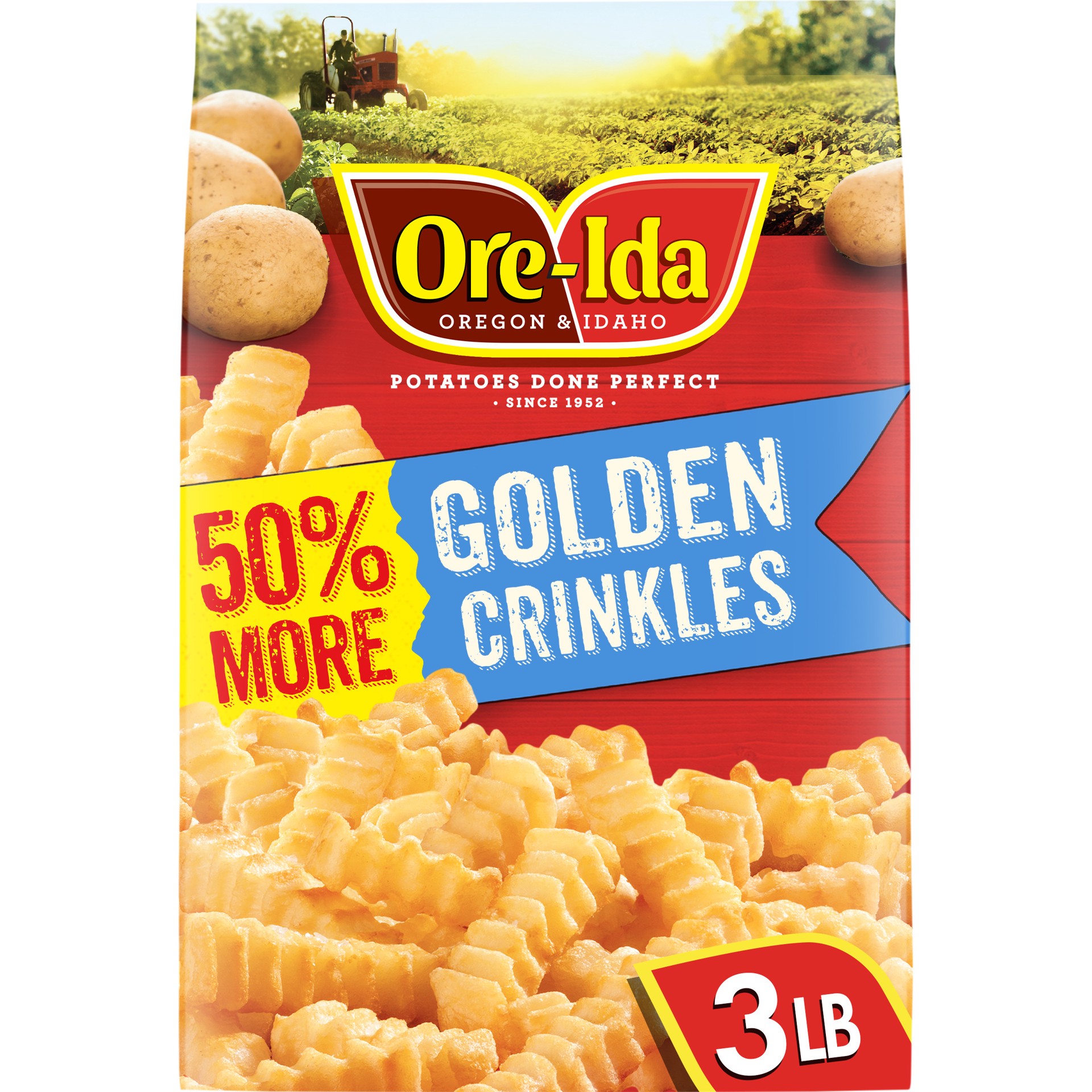 slide 1 of 1, Ore-Ida Golden Crinkles French Fries Fried Frozen Potatoes Value Size, 48 oz Bag, 48 oz