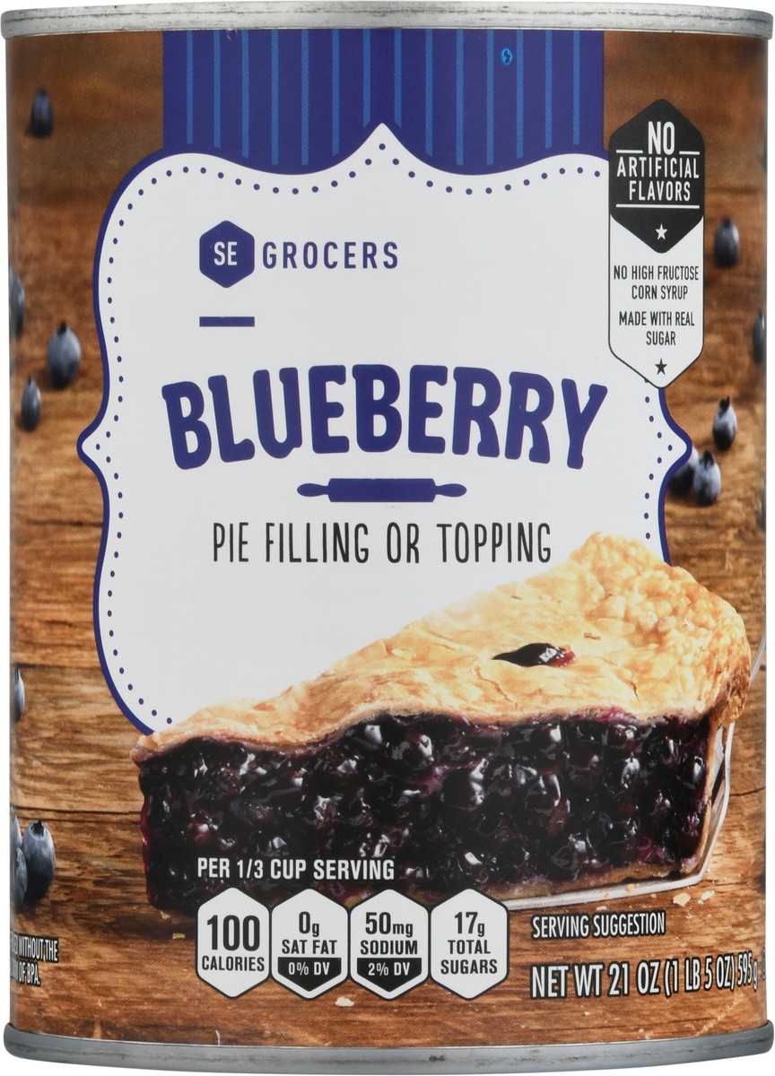 slide 6 of 13, SE Grocers Blueberry Pie Fllng, 21 oz