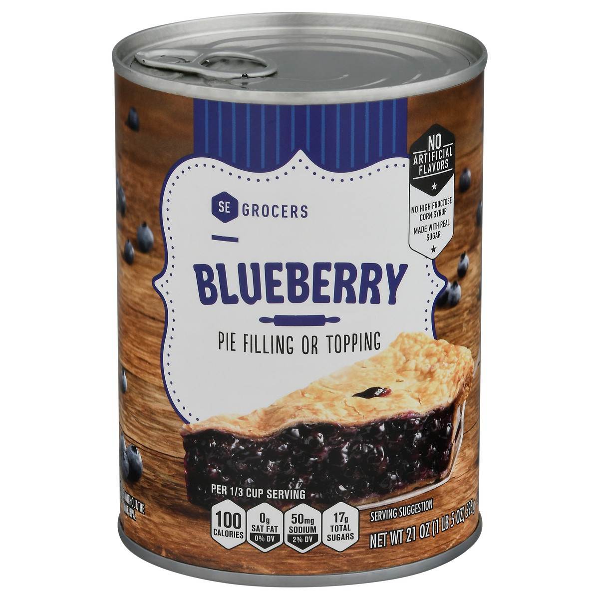 slide 1 of 13, SE Grocers Blueberry Pie Fllng, 21 oz