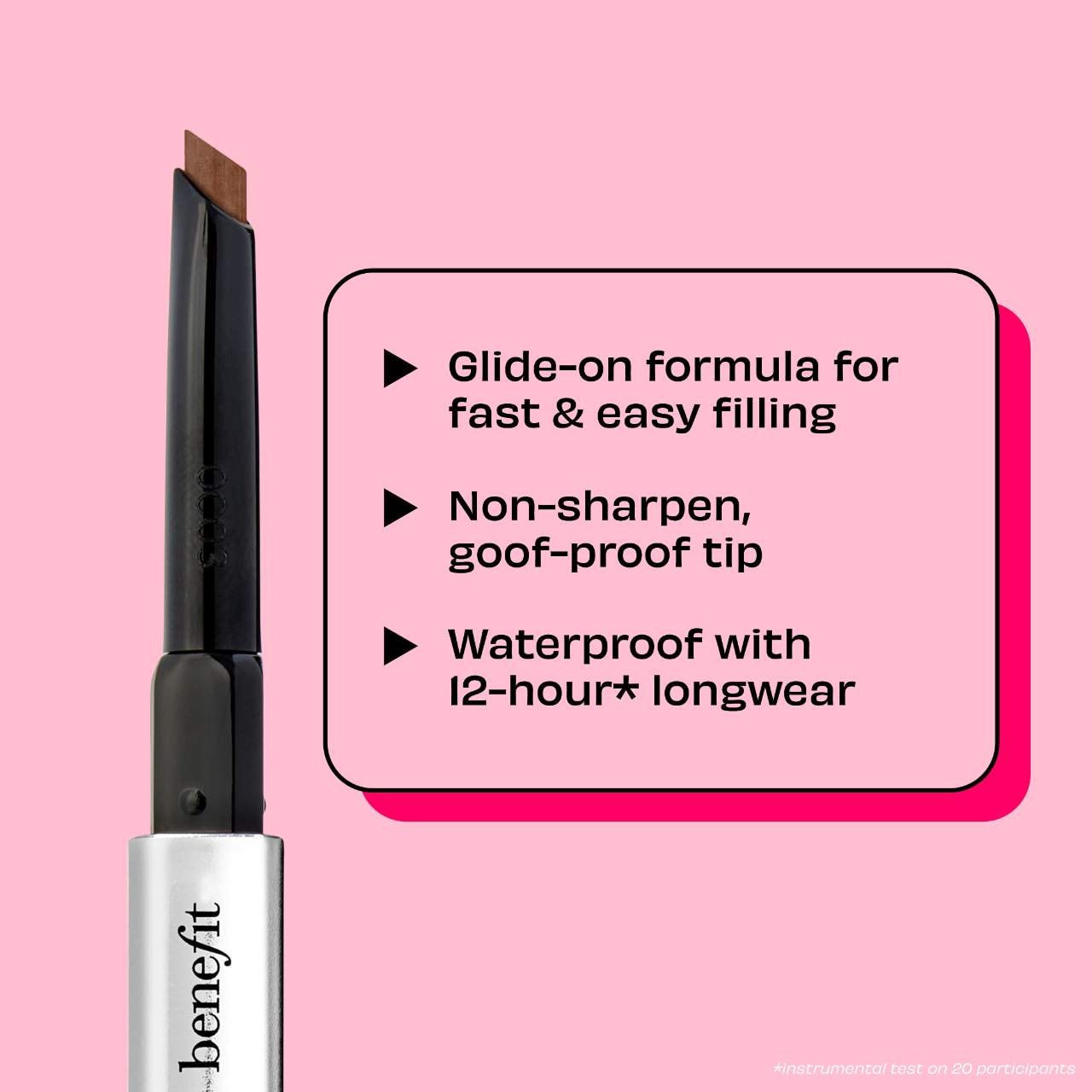 slide 6 of 8, Benefit Cosmetics Goof Proof Waterproof Easy Shape & Fill Eyebrow Pencil 2.75, 0.01 / 0.34 gram