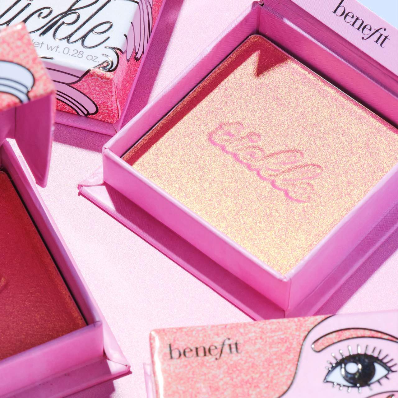 slide 2 of 9, Benefit Cosmetics Cookie and Tickle Shimmer Finish Powder Highlighters Tickle, 0.28 oz / 8 gram