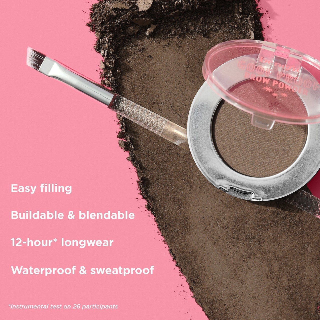 slide 5 of 9, Benefit Cosmetics Goof Proof Waterproof Brow-Filling Powder Shade 2.5, 0.06 oz / 1.9 gram