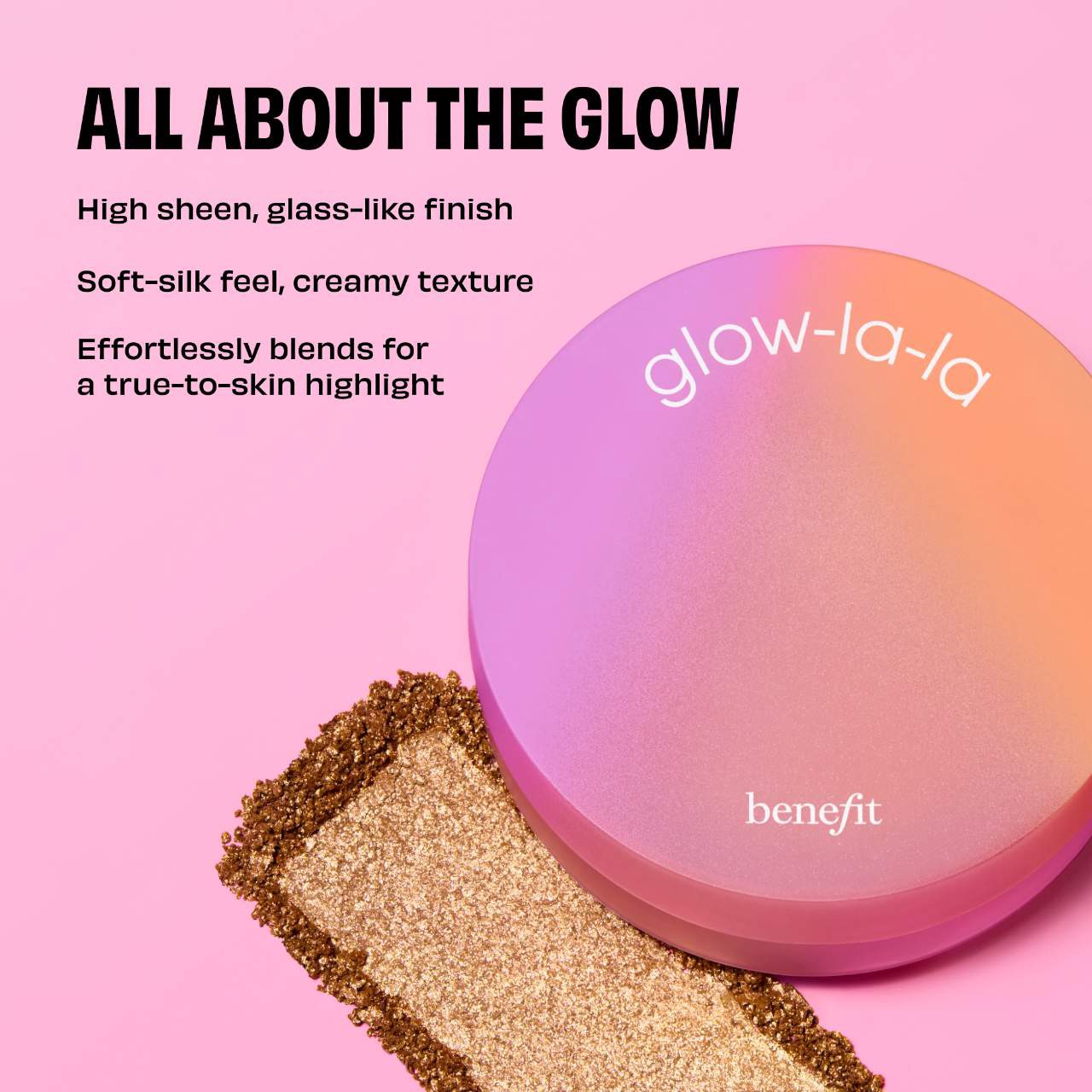 slide 3 of 8, Benefit Cosmetics Glow La La Blurring Powder Highlighter Luna, 
