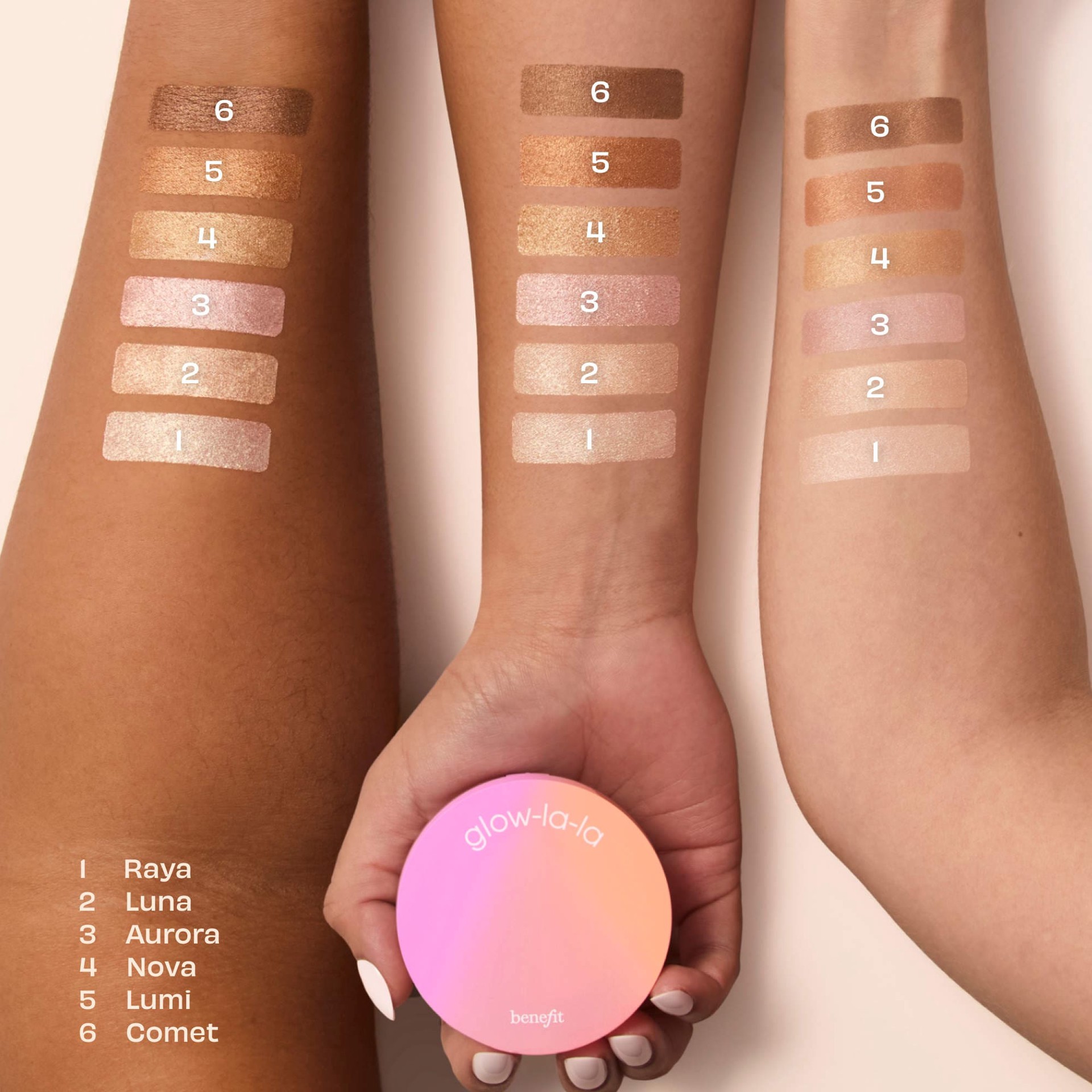 slide 6 of 8, Benefit Cosmetics Glow La La Blurring Powder Highlighter Comet, 0.1 oz/3 gram