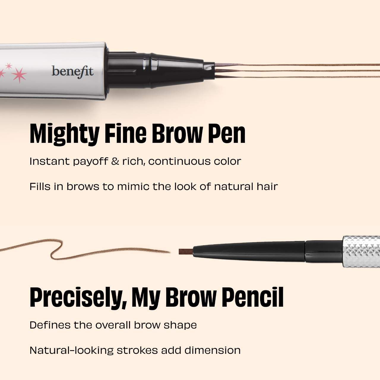 slide 7 of 11, Benefit Cosmetics Mighty Fine Waterproof Brow Pen 2.75, 0.01 fl. oz. / 0.5 ml