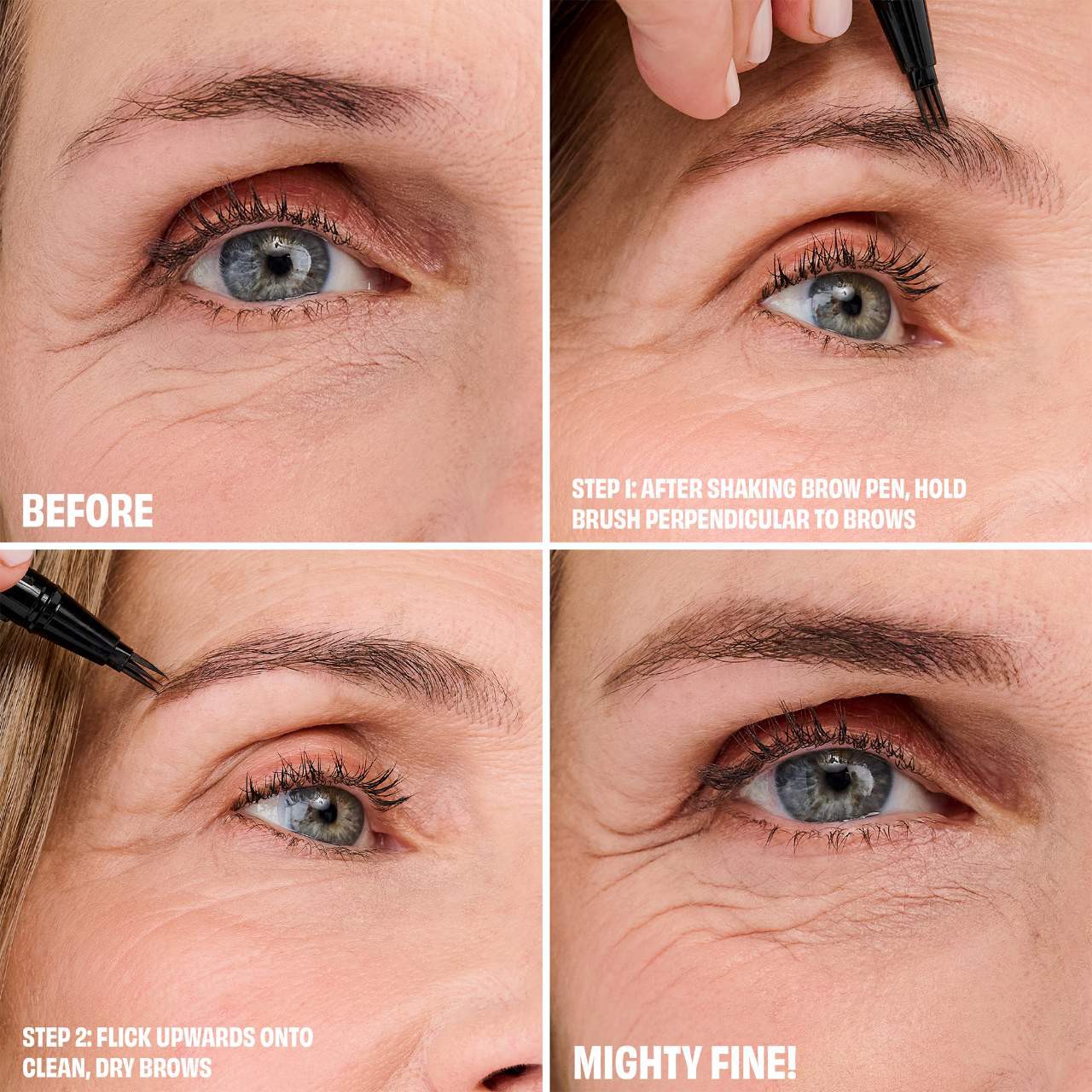 slide 5 of 10, Benefit Cosmetics Mighty Fine Waterproof Brow Pen 4, 0.01 fl. oz. / 0.5 ml