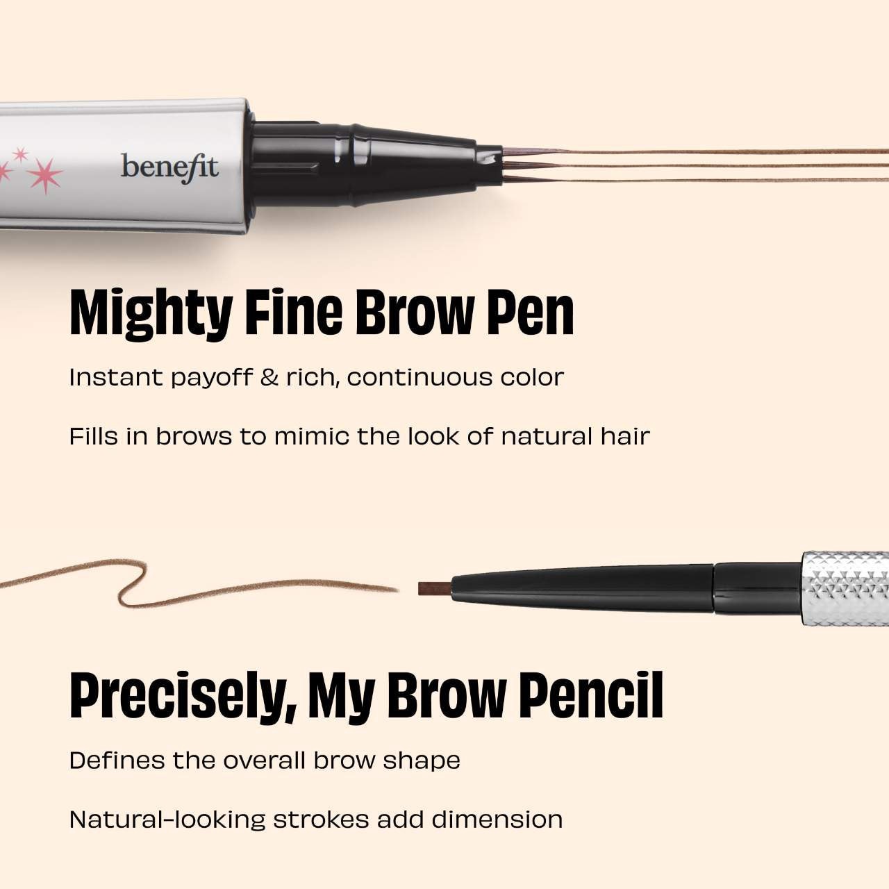 slide 7 of 10, Benefit Cosmetics Mighty Fine Waterproof Brow Pen 4, 0.01 fl. oz. / 0.5 ml
