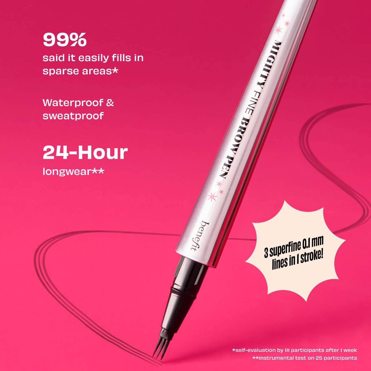 slide 8 of 10, Benefit Cosmetics Mighty Fine Waterproof Brow Pen 4, 0.01 fl. oz. / 0.5 ml