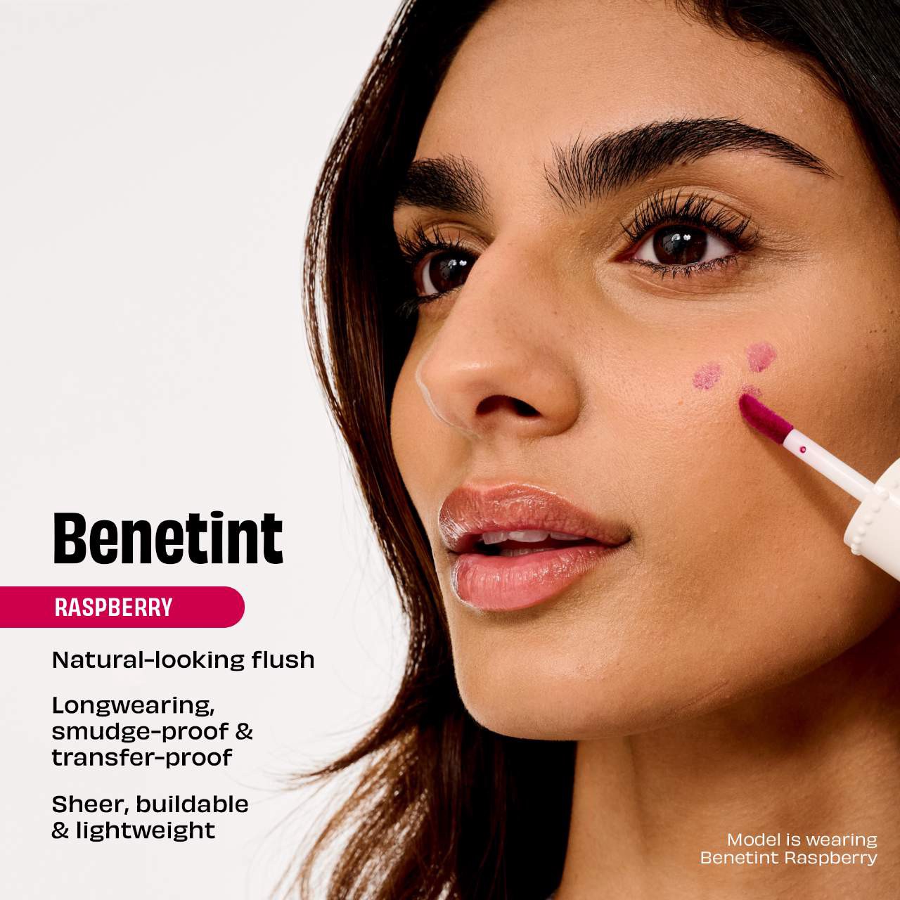 slide 6 of 9, Benefit Cosmetics Benetint Liquid Lip + Cheek Blush Stain Raspberry, 0.2 oz/6 ml