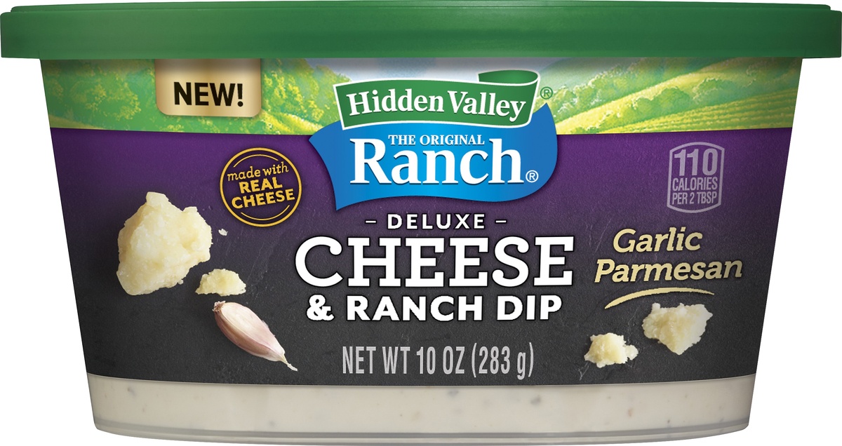 slide 3 of 4, Hidden Valley Deluxe Garlic Parmesan Cheese & Ranch Dip, 10 oz