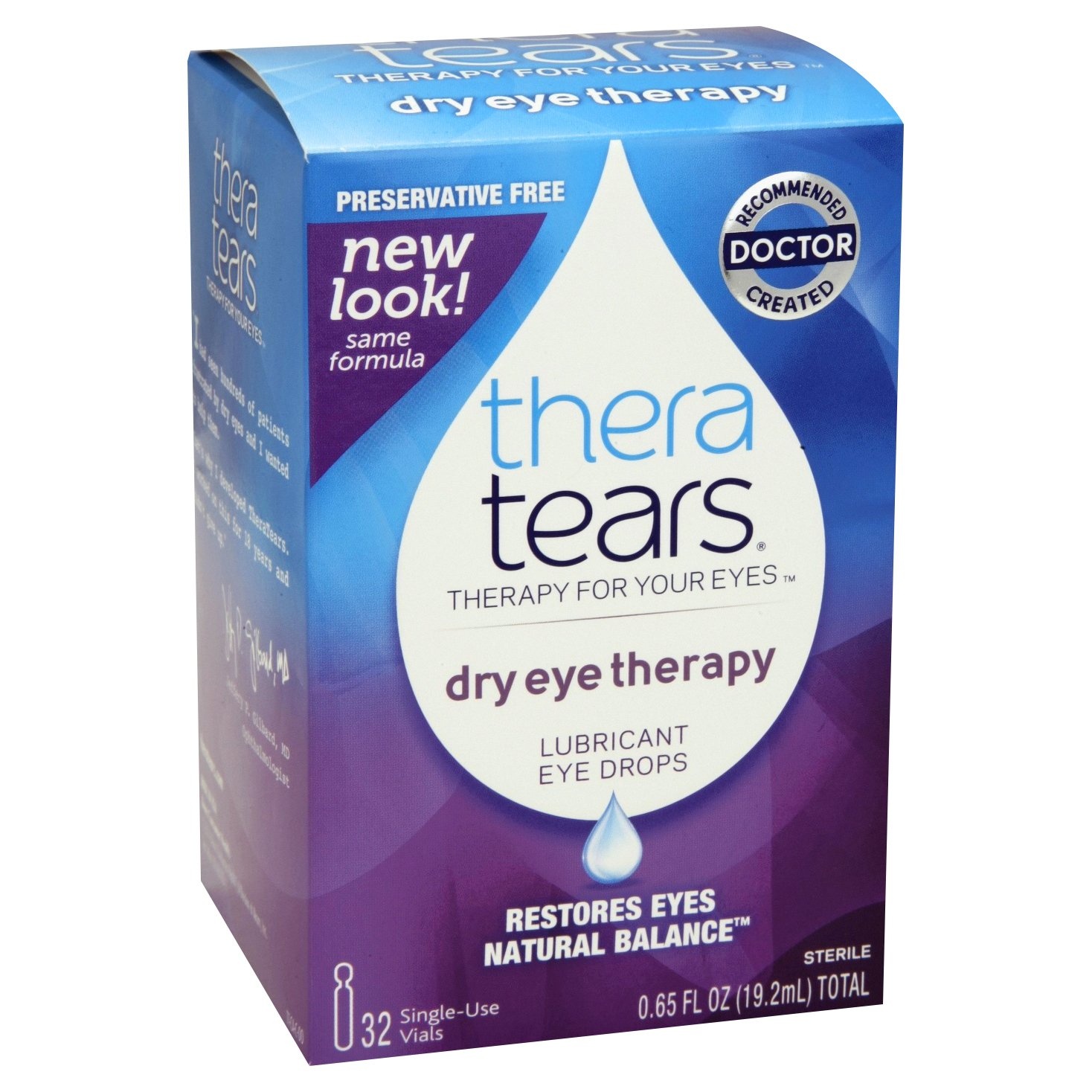 slide 1 of 6, TheraTears Eye Drops, Lubricant, 32 ct