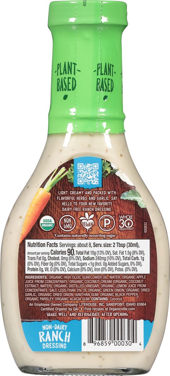 slide 6 of 7, Organicville Non-Dairy Ranch Dressing 8 fl oz, 8 fl oz