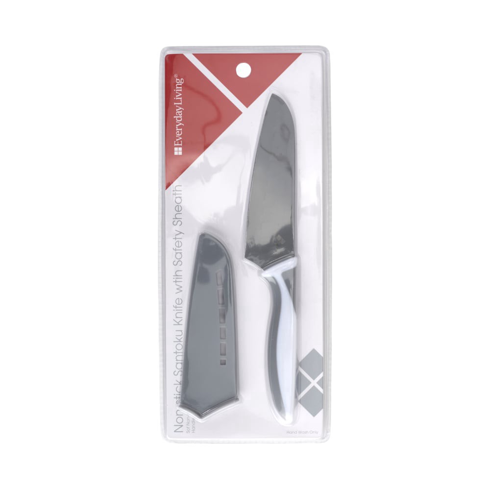 slide 2 of 4, Everyday Living Non Stick Santoku Knife + Safety Sheath, 1 ct