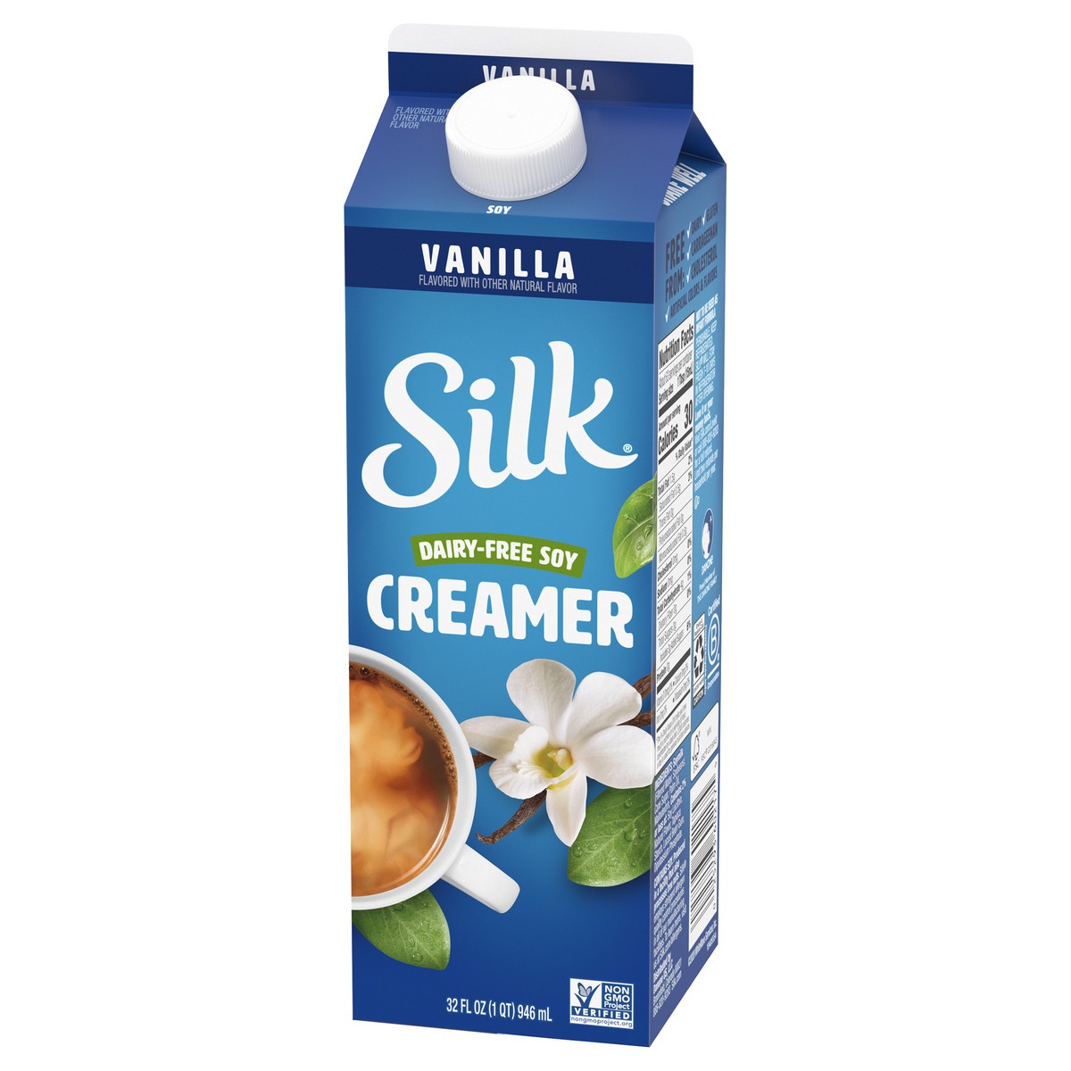 slide 4 of 12, Silk Soy Creamer, Vanilla, Smooth, Lusciously Creamy Dairy Free and Gluten Free Creamer From the No. 1 Brand of Plant Based Creamers, 32 FL OZ Carton, 32 fl oz