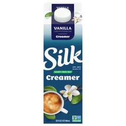 Silk Soy Creamer, Vanilla, Dairy Free, Gluten Free, 32 FL OZ Carton