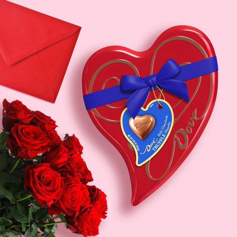 slide 7 of 8, DOVE Dark Chocolate Truffle Hearts Valentine's Day Candy Gift, 5.82 Heart Tin, 5.82 oz