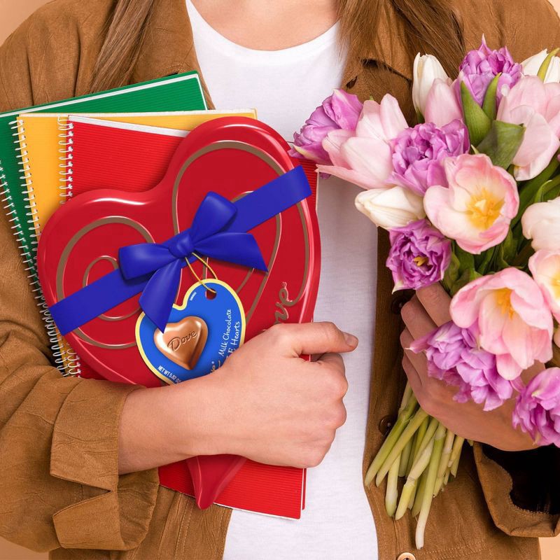 slide 3 of 8, DOVE Dark Chocolate Truffle Hearts Valentine's Day Candy Gift, 5.82 Heart Tin, 5.82 oz