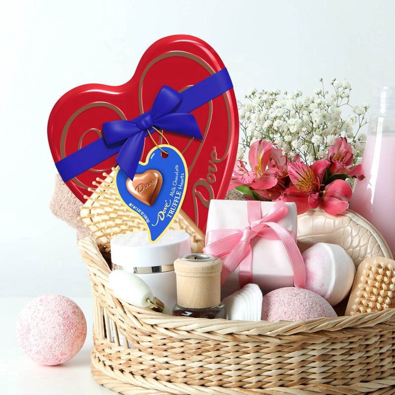 slide 2 of 8, DOVE Dark Chocolate Truffle Hearts Valentine's Day Candy Gift, 5.82 Heart Tin, 5.82 oz