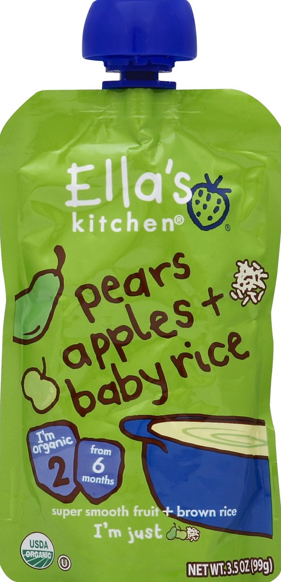 slide 6 of 9, Ella's Kitchen Pears Apples + Baby Rice 3.5 oz, 3.5 oz