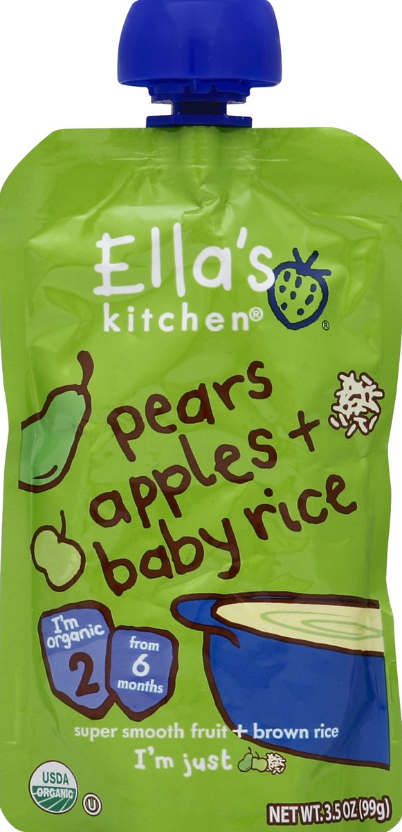 slide 1 of 9, Ella's Kitchen Pears Apples + Baby Rice 3.5 oz, 3.5 oz